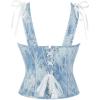 image:imageCharmian Womens Renaissance Floral Overbust Slimming Lace Corset Bustier TopBlue