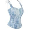 image:imageCharmian Womens Renaissance Floral Overbust Slimming Lace Corset Bustier TopBlue