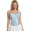 image:imageCharmian Womens Renaissance Floral Overbust Slimming Lace Corset Bustier TopBlue