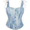 image:imageCharmian Womens Renaissance Floral Overbust Slimming Lace Corset Bustier TopBlue