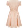 image:imageCharmian Womens Elegant Square Neck Puff Sleeve Aline Midi Dress with Lace HemApricot