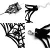 image:imageCharmian Womens Gothic Punk Spider Web Lace Hand Bracelet with Finger ChainBlack