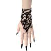 image:imageCharmian Womens Gothic Punk Spider Web Lace Hand Bracelet with Finger ChainBlack