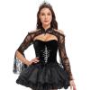 image:imageCharmian Womens Victorian Gothic Lace Shoulder Shrug with Long Bell SleevesBlack