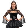 image:imageCharmian Womens Victorian Gothic Lace Shoulder Shrug with Long Bell SleevesBlack