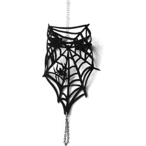 image:imageCharmian Womens Gothic Punk Spider Web Lace Hand Bracelet with Finger ChainBlack