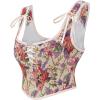 image:imageCharmian Womens Renaissance Floral LaceUp Bustier Corset Vest with ZipperBeige