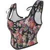 image:imageCharmian Womens Renaissance Floral LaceUp Bustier Corset Vest with ZipperBlack