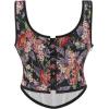 image:imageCharmian Womens Renaissance Floral LaceUp Bustier Corset Vest with ZipperBlack