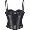 image:imageCharmian Womens Y2K Spaghetti Strap Lace Mesh Bustier Corset Going Out TopsBlack
