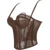 image:imageCharmian Womens Y2K Spaghetti Strap Lace Mesh Bustier Corset Going Out TopsBrown