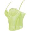 image:imageCharmian Womens Y2K Spaghetti Strap Lace Mesh Bustier Corset Going Out TopsChartreuse