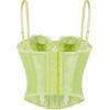 image:imageCharmian Womens Y2K Spaghetti Strap Lace Mesh Bustier Corset Going Out TopsChartreuse