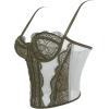 image:imageCharmian Womens Y2K Spaghetti Strap Lace Mesh Bustier Corset Going Out TopsOlive Green