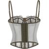 image:imageCharmian Womens Y2K Spaghetti Strap Lace Mesh Bustier Corset Going Out TopsOlive Green