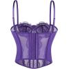 image:imageCharmian Womens Y2K Spaghetti Strap Lace Mesh Bustier Corset Going Out TopsPurple
