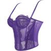 image:imageCharmian Womens Y2K Spaghetti Strap Lace Mesh Bustier Corset Going Out TopsPurple