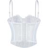 image:imageCharmian Womens Y2K Spaghetti Strap Lace Mesh Bustier Corset Going Out TopsWhite