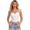 image:imageCharmian Womens Y2K Spaghetti Strap Lace Mesh Bustier Corset Going Out TopsWhite