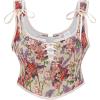 image:imageCharmian Womens Renaissance Floral LaceUp Bustier Corset Vest with ZipperBeige