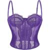 image:imageCharmian Womens Y2K Spaghetti Strap Lace Mesh Bustier Corset Going Out TopsPurple