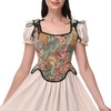 image:imageCharmian Womens Renaissance Floral Lace Up Bodice Corset Vest with Zipper