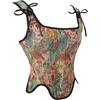 image:imageCharmian Womens Renaissance Floral Lace Up Bodice Corset Vest with Zipper