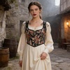 image:imageCharmian Womens Renaissance Floral LaceUp Bustier Corset Vest with Zipper