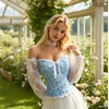 image:imageCharmian Womens Renaissance Off Shoulder Jacquard Floral Overbust Corset Top