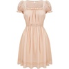 image:imageCharmian Womens Elegant Square Neck Puff Sleeve Aline Midi Dress with Lace Hem