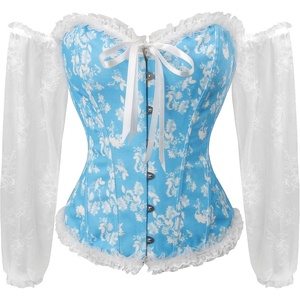 image:imageCharmian Womens Renaissance Off Shoulder Jacquard Floral Overbust Corset Top