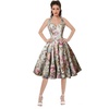 image:imageCharmian Womens 1950s Vintage Retro Sleeveless Swing Floral Halter Corset Dress