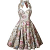 image:imageCharmian Womens 1950s Vintage Retro Sleeveless Swing Floral Halter Corset Dress