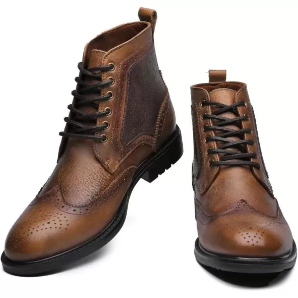 Arkbird Chelsea Ankle Boots for Men Genuine Leather Oxford Casual and Formal Dress Boot511 Brown