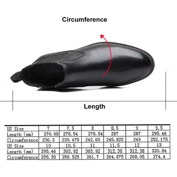 Arkbird Chelsea Ankle Boots for Men Genuine Leather Oxford Casual and Formal Dress BootBlack