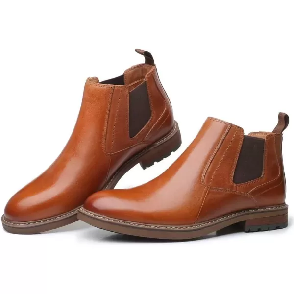 Arkbird Chelsea Ankle Boots for Men Genuine Leather Oxford Casual and Formal Dress BootBrown