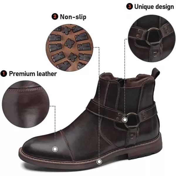 Arkbird Chelsea Ankle Boots for Men Genuine Leather Oxford Casual and Formal Dress BootCoffeezip