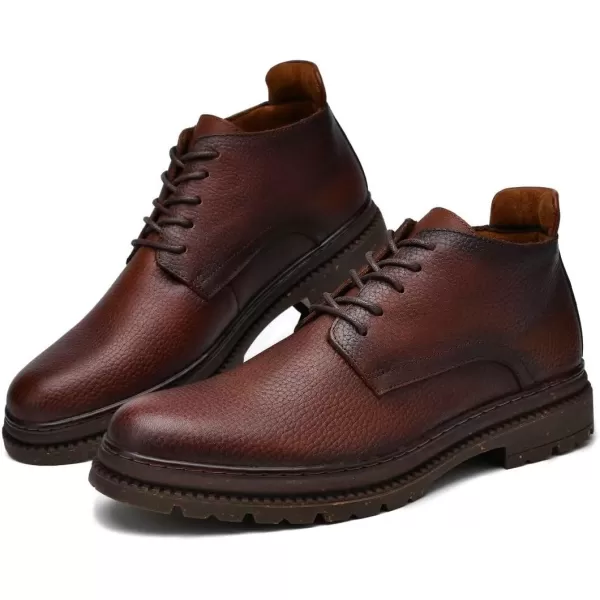 Arkbird Chelsea Ankle Boots for Men Genuine Leather Oxford Casual and Formal Dress BootDark Brown366
