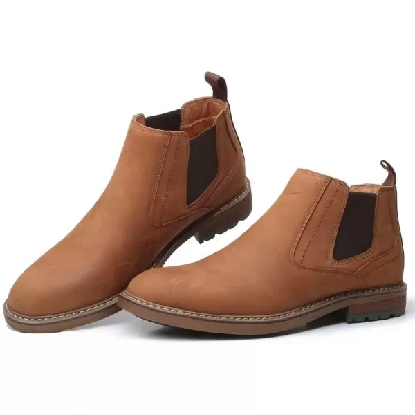 Arkbird Chelsea Ankle Boots for Men Genuine Leather Oxford Casual and Formal Dress BootKhaki