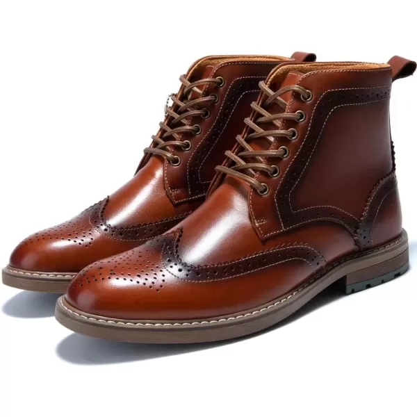 Arkbird Mens Chelsea Boots Stylish and Comfort Leather Chukka Ankle Boots with ZipperBrown 555