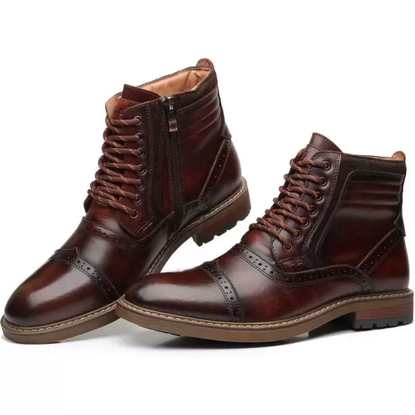 Arkbird Mens Chelsea Boots Stylish and Comfort Leather Chukka Ankle Boots with ZipperBrownish806