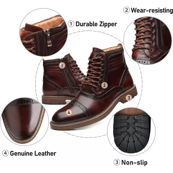 Arkbird Mens Chelsea Boots Stylish and Comfort Leather Chukka Ankle Boots with ZipperBrownish806