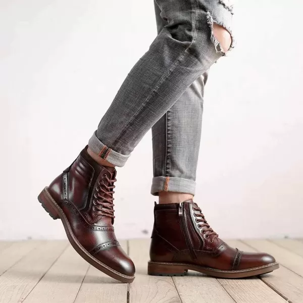 Arkbird Mens Chelsea Boots Stylish and Comfort Leather Chukka Ankle Boots with ZipperBrownish806