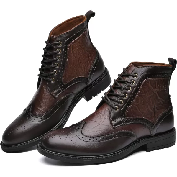 Arkbird Mens Chelsea Boots Stylish and Comfort Leather Chukka Ankle Boots with ZipperCoffee999