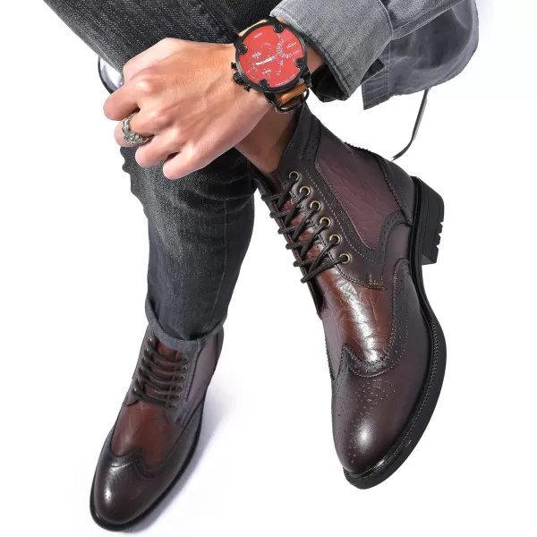 Arkbird Mens Chelsea Boots Stylish and Comfort Leather Chukka Ankle Boots with ZipperCoffee999