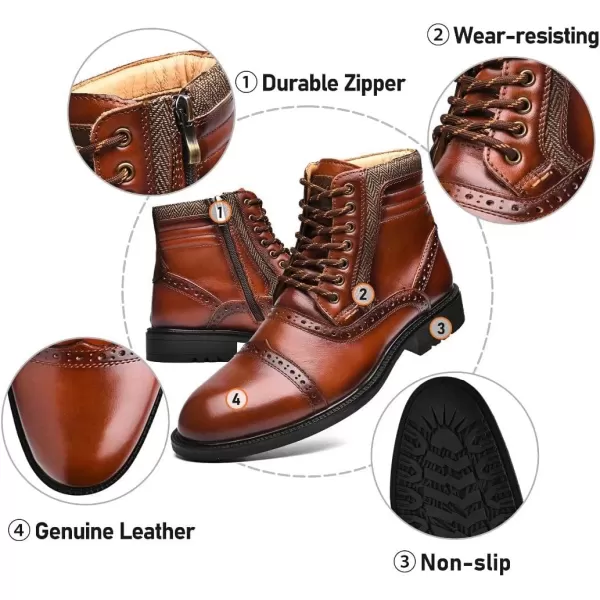Arkbird Mens Chelsea Boots Stylish and Comfort Leather Chukka Ankle Boots with ZipperReddish Brown806