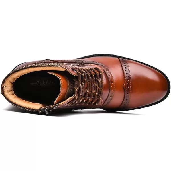 Arkbird Mens Chelsea Boots Stylish and Comfort Leather Chukka Ankle Boots with ZipperReddish Brown806