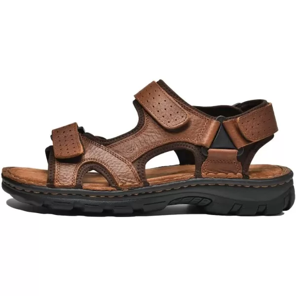 Arkbird Mens Sandals Closed Toe Leather Fisherman Outdoor Hiking Sport Shoes SummerBrown001