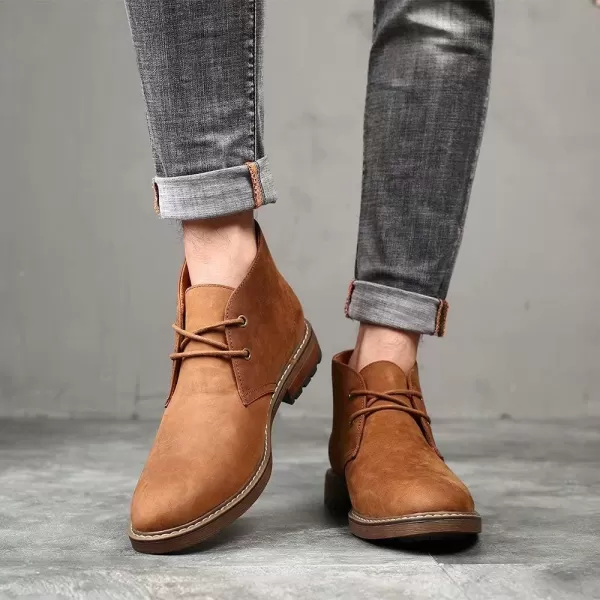 Chukka Boots Fashion and Comfort Casual Oxfords Ankle Lace Up BootSuedeapricot