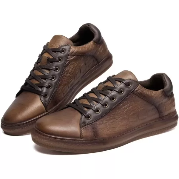 Fashion Sneakers Originals Casual Laceup Oxford Shoes for MenBrown Emboss105